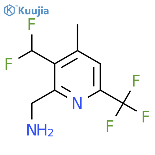 2-(Aminomethyl)-3-(difluoromethyl)-4-methyl-6-(trifluoromethyl)pyridine structure