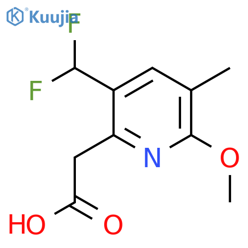5-(Difluoromethyl)-2-methoxy-3-methylpyridine-6-acetic acid structure
