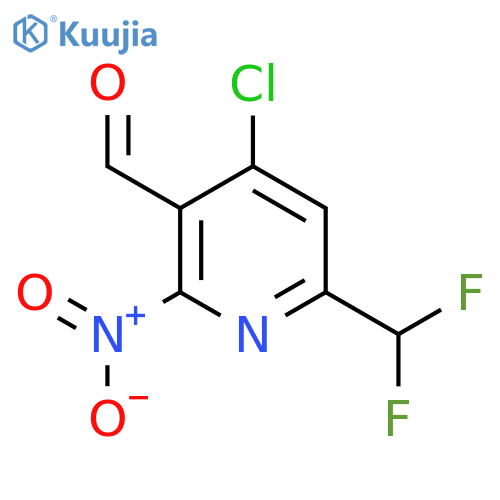4-Chloro-6-(difluoromethyl)-2-nitropyridine-3-carboxaldehyde structure