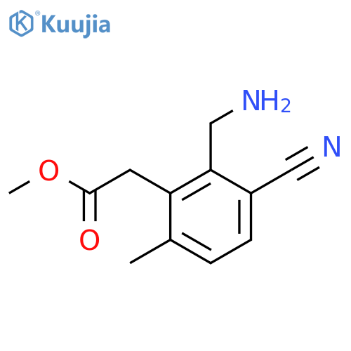 Methyl 2-aminomethyl-3-cyano-6-methylphenylacetate structure