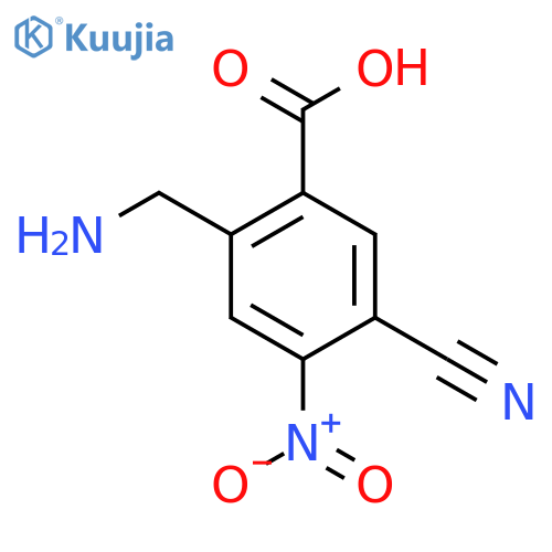2-Aminomethyl-5-cyano-4-nitrobenzoic acid structure