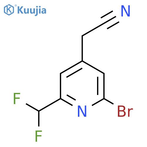 2-Bromo-6-(difluoromethyl)pyridine-4-acetonitrile structure