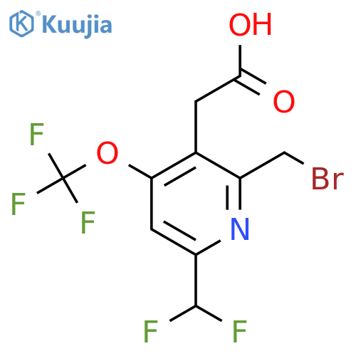 2-(Bromomethyl)-6-(difluoromethyl)-4-(trifluoromethoxy)pyridine-3-acetic acid structure