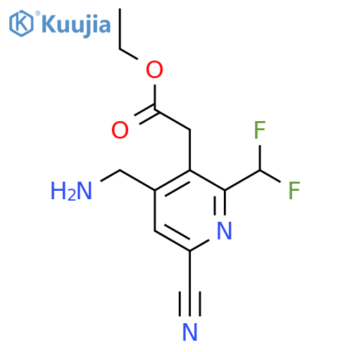Ethyl 4-(aminomethyl)-6-cyano-2-(difluoromethyl)pyridine-3-acetate structure