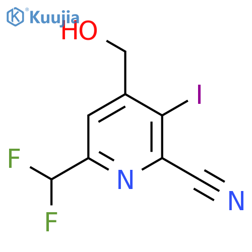 2-Cyano-6-(difluoromethyl)-3-iodopyridine-4-methanol structure