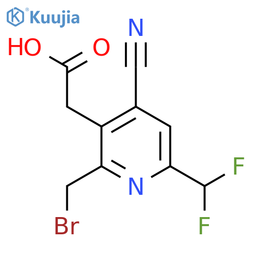 2-(Bromomethyl)-4-cyano-6-(difluoromethyl)pyridine-3-acetic acid structure