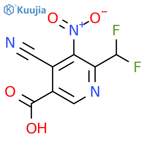 4-Cyano-2-(difluoromethyl)-3-nitropyridine-5-carboxylic acid structure