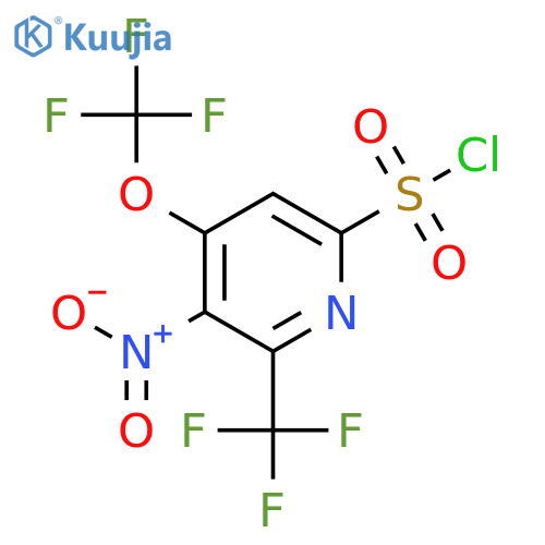 3-Nitro-4-(trifluoromethoxy)-2-(trifluoromethyl)pyridine-6-sulfonyl chloride structure