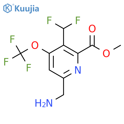 Methyl 6-(aminomethyl)-3-(difluoromethyl)-4-(trifluoromethoxy)pyridine-2-carboxylate structure