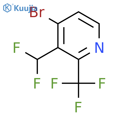 4-Bromo-3-(difluoromethyl)-2-(trifluoromethyl)pyridine structure