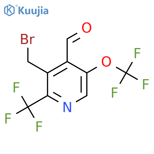 3-(Bromomethyl)-5-(trifluoromethoxy)-2-(trifluoromethyl)pyridine-4-carboxaldehyde structure
