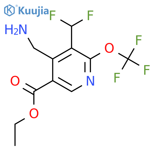 Ethyl 4-(aminomethyl)-3-(difluoromethyl)-2-(trifluoromethoxy)pyridine-5-carboxylate structure