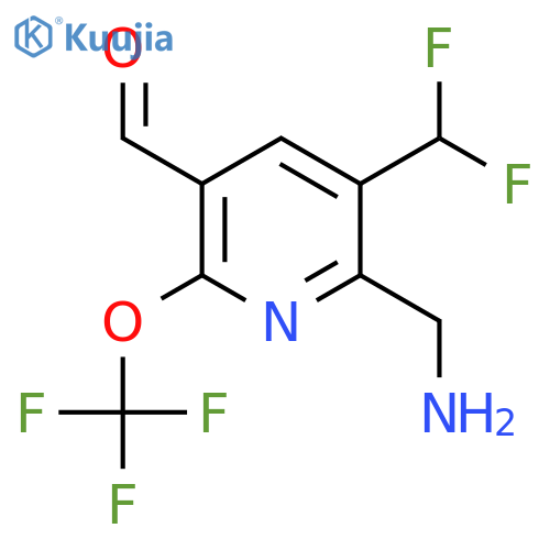 2-(Aminomethyl)-3-(difluoromethyl)-6-(trifluoromethoxy)pyridine-5-carboxaldehyde structure