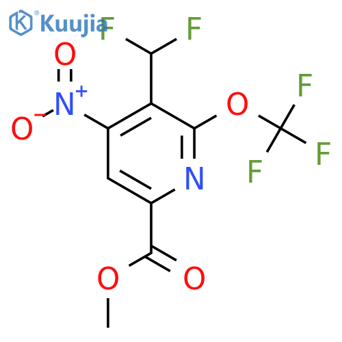 Methyl 3-(difluoromethyl)-4-nitro-2-(trifluoromethoxy)pyridine-6-carboxylate structure