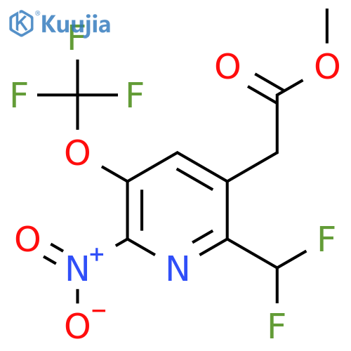 Methyl 2-(difluoromethyl)-6-nitro-5-(trifluoromethoxy)pyridine-3-acetate structure