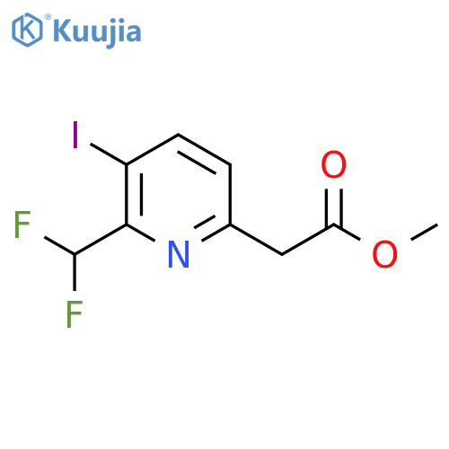 Methyl 2-(difluoromethyl)-3-iodopyridine-6-acetate structure