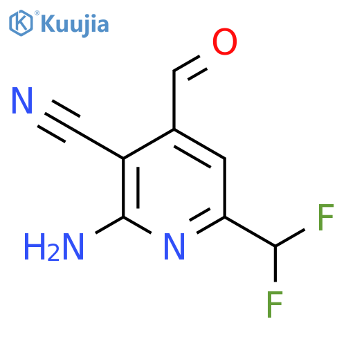 2-Amino-3-cyano-6-(difluoromethyl)pyridine-4-carboxaldehyde structure