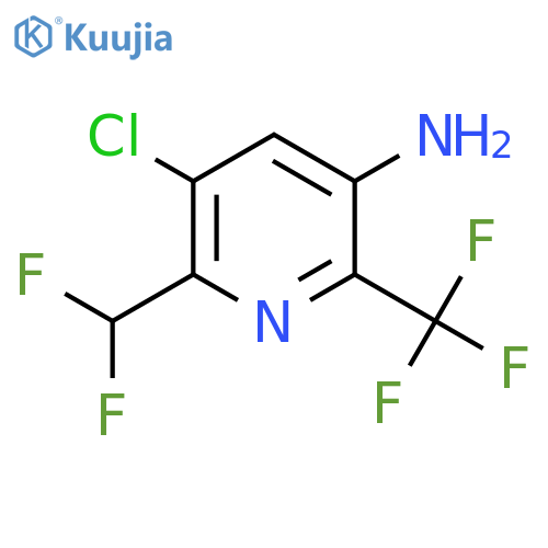 3-Amino-5-chloro-6-(difluoromethyl)-2-(trifluoromethyl)pyridine structure