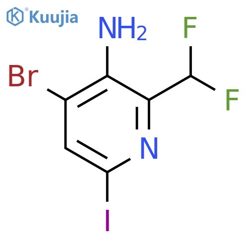 3-Amino-4-bromo-2-(difluoromethyl)-6-iodopyridine structure