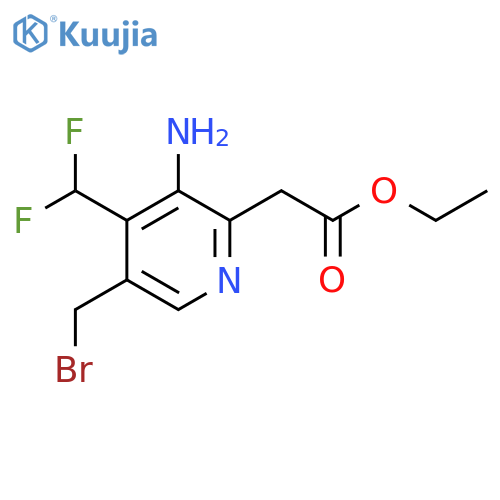 Ethyl 3-amino-5-(bromomethyl)-4-(difluoromethyl)pyridine-2-acetate structure