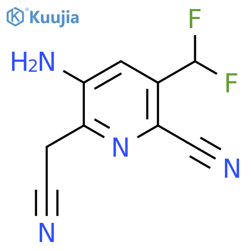 5-Amino-2-cyano-3-(difluoromethyl)pyridine-6-acetonitrile structure