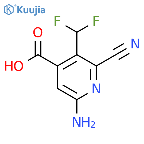 6-Amino-2-cyano-3-(difluoromethyl)pyridine-4-carboxylic acid structure