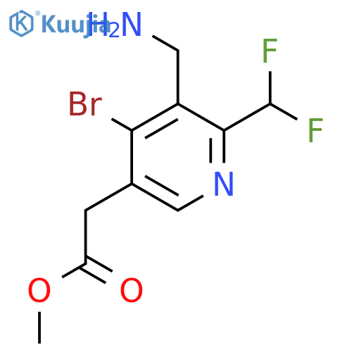 Methyl 3-(aminomethyl)-4-bromo-2-(difluoromethyl)pyridine-5-acetate structure
