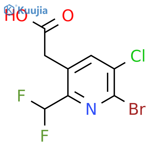 2-Bromo-3-chloro-6-(difluoromethyl)pyridine-5-acetic acid structure
