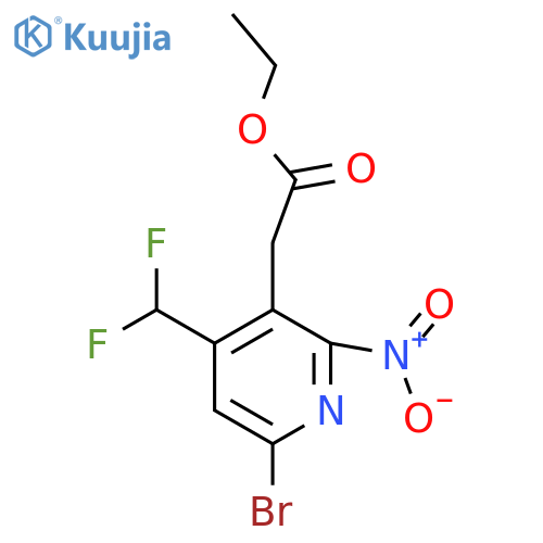 Ethyl 6-bromo-4-(difluoromethyl)-2-nitropyridine-3-acetate structure