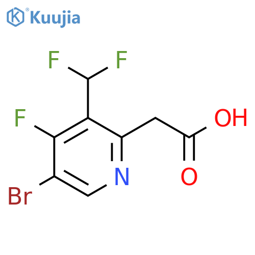 5-Bromo-3-(difluoromethyl)-4-fluoropyridine-2-acetic acid structure