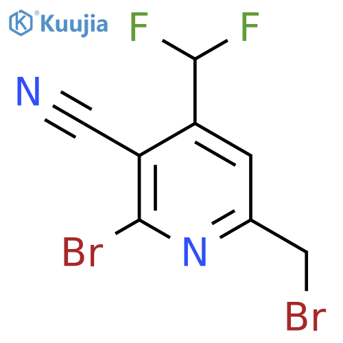2-Bromo-6-(bromomethyl)-3-cyano-4-(difluoromethyl)pyridine structure