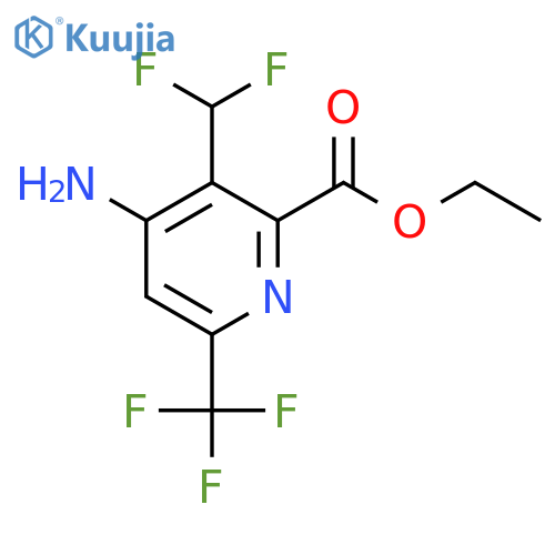 Ethyl 4-amino-3-(difluoromethyl)-6-(trifluoromethyl)pyridine-2-carboxylate structure