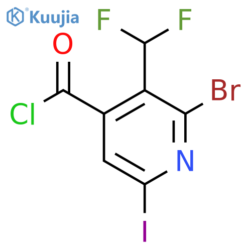 2-Bromo-3-(difluoromethyl)-6-iodopyridine-4-carbonyl chloride structure