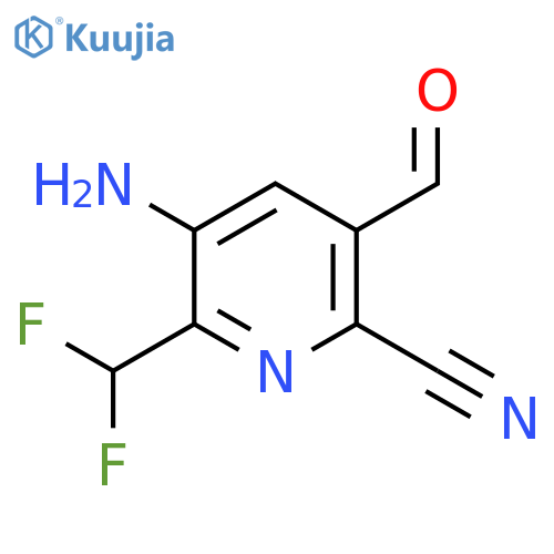 3-Amino-6-cyano-2-(difluoromethyl)pyridine-5-carboxaldehyde structure