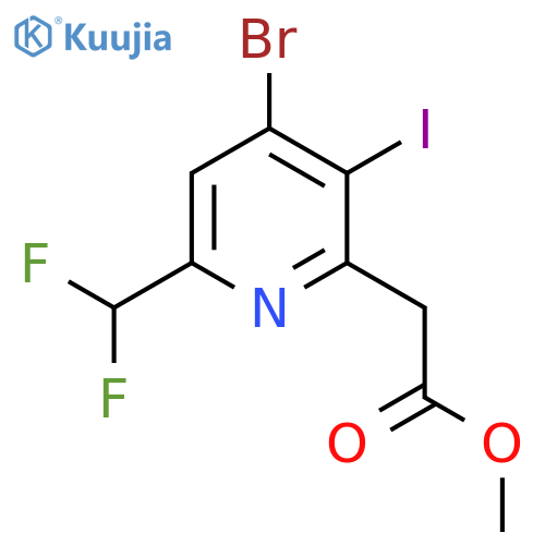 Methyl 4-bromo-6-(difluoromethyl)-3-iodopyridine-2-acetate structure