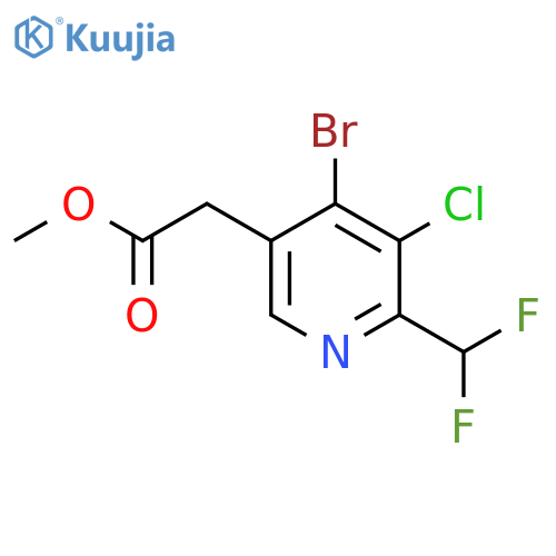 Methyl 4-bromo-3-chloro-2-(difluoromethyl)pyridine-5-acetate structure