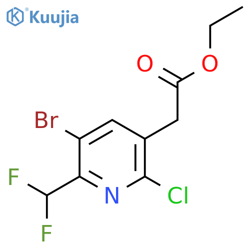 Ethyl 3-bromo-6-chloro-2-(difluoromethyl)pyridine-5-acetate structure