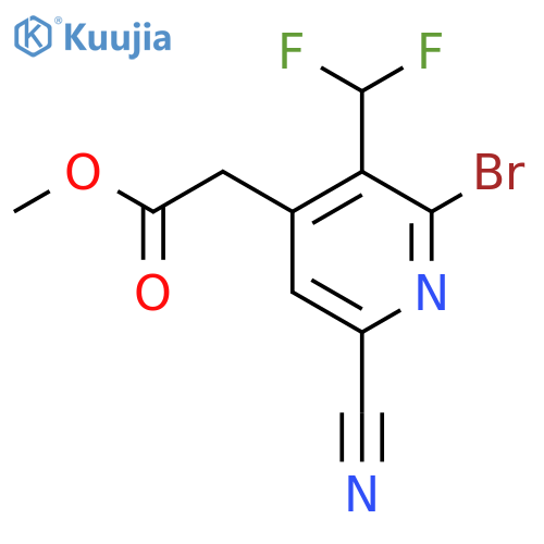 Methyl 2-bromo-6-cyano-3-(difluoromethyl)pyridine-4-acetate structure