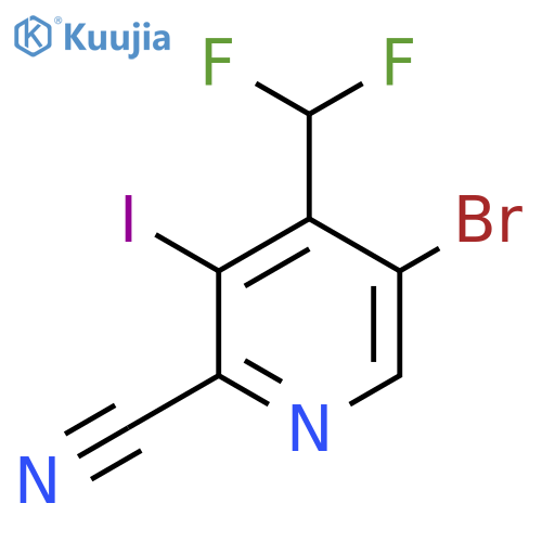 5-Bromo-2-cyano-4-(difluoromethyl)-3-iodopyridine structure