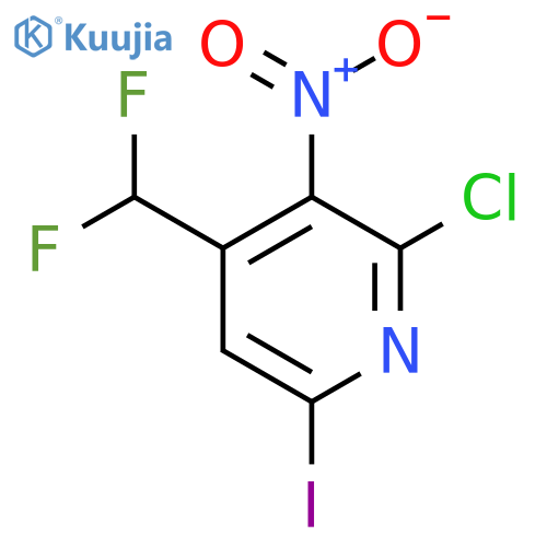 2-Chloro-4-(difluoromethyl)-6-iodo-3-nitropyridine structure