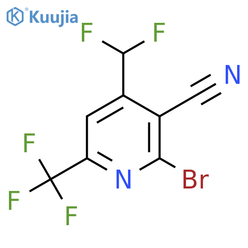 2-Bromo-3-cyano-4-(difluoromethyl)-6-(trifluoromethyl)pyridine structure