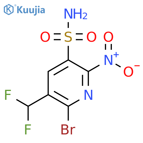2-Bromo-3-(difluoromethyl)-6-nitropyridine-5-sulfonamide structure