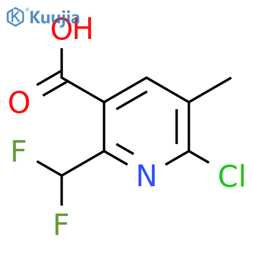 2-Chloro-6-(difluoromethyl)-3-methylpyridine-5-carboxylic acid structure