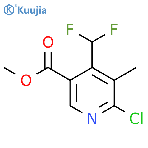 Methyl 2-chloro-4-(difluoromethyl)-3-methylpyridine-5-carboxylate structure