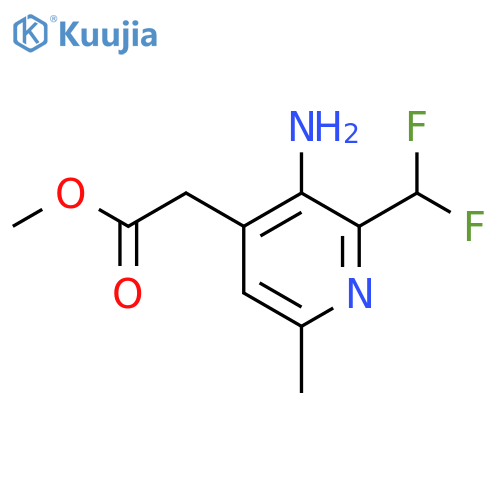 Methyl 3-amino-2-(difluoromethyl)-6-methylpyridine-4-acetate structure