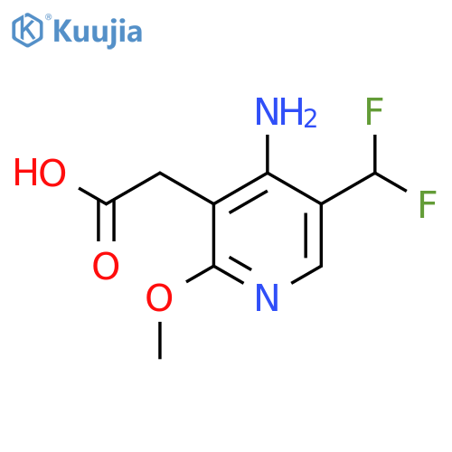 4-Amino-5-(difluoromethyl)-2-methoxypyridine-3-acetic acid structure