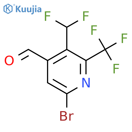 6-Bromo-3-(difluoromethyl)-2-(trifluoromethyl)pyridine-4-carboxaldehyde structure
