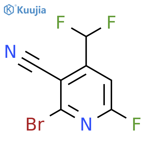 2-Bromo-3-cyano-4-(difluoromethyl)-6-fluoropyridine structure