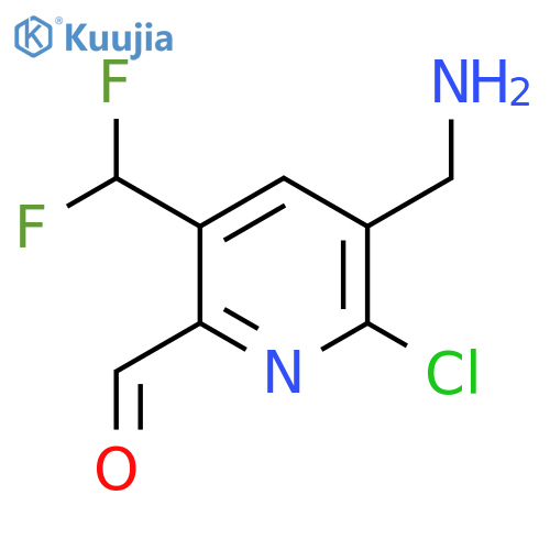 3-(Aminomethyl)-2-chloro-5-(difluoromethyl)pyridine-6-carboxaldehyde structure