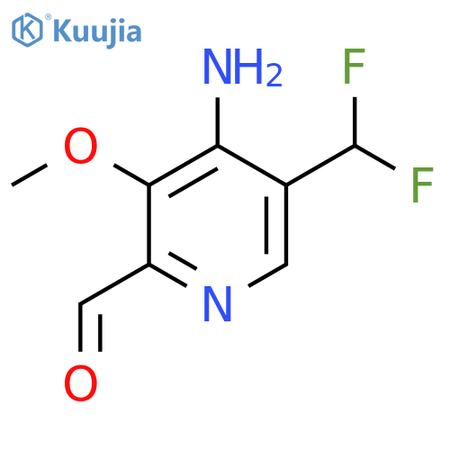 4-Amino-5-(difluoromethyl)-3-methoxypyridine-2-carboxaldehyde structure